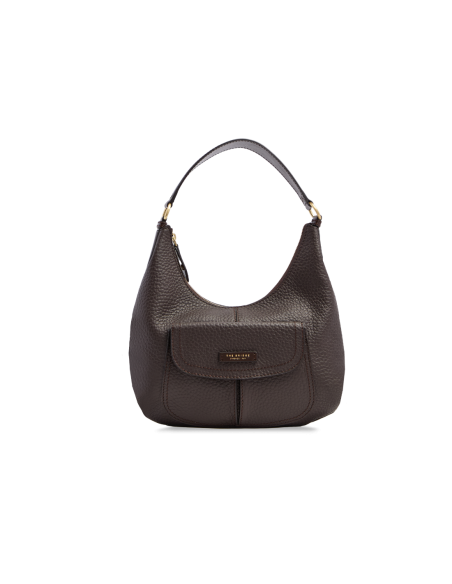 Borsa hobo morbida in pelle martellata The Bridge Martina – Moka/Oro - foto 1