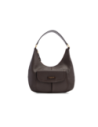 Borsa hobo morbida in pelle martellata The Bridge Martina – Moka/Oro