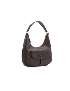 Borsa hobo morbida in pelle martellata The Bridge Martina – Moka/Oro - foto 1 2