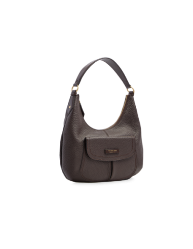 Borsa hobo morbida in pelle martellata The Bridge Martina – Moka/Oro - foto 2