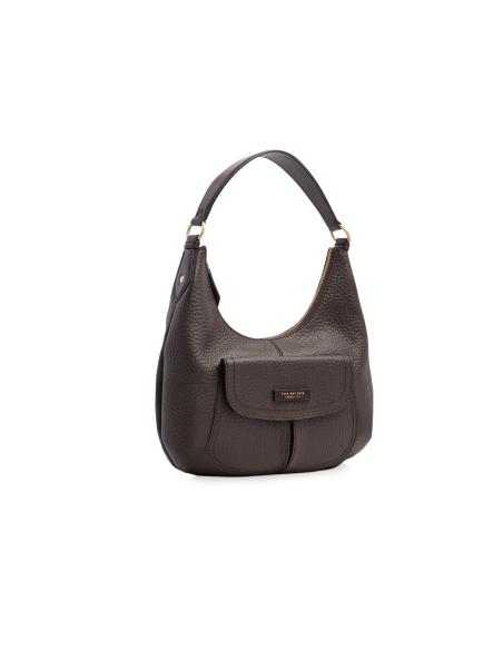 Borsa hobo morbida in pelle martellata The Bridge Martina – Moka/Oro - foto 2