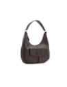 Borsa hobo morbida in pelle martellata The Bridge Martina – Moka/Oro