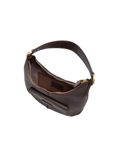 Borsa hobo morbida in pelle martellata The Bridge Martina – Moka/Oro - foto 4
