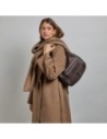 Borsa hobo morbida in pelle martellata The Bridge Martina – Moka/Oro