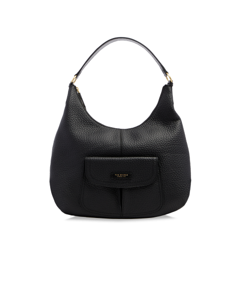Borsa hobo grande in pelle con tasca frontale The Bridge Martina – Nero/Oro - foto 1
