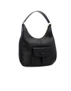Borsa hobo grande in pelle con tasca frontale The Bridge Martina – Nero/Oro - foto 1 2