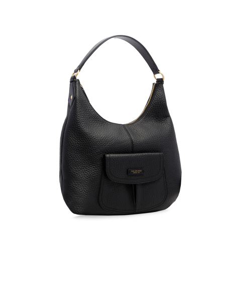 Borsa hobo grande in pelle con tasca frontale The Bridge Martina – Nero/Oro - foto 2