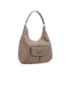 Borsa hobo grande in pelle con tasca frontale The Bridge Martina – Greige/Oro - foto 1 2