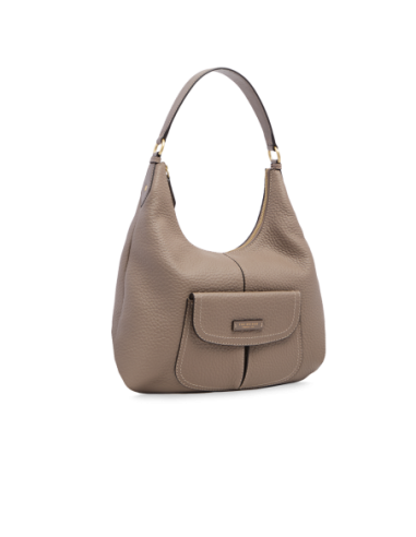 Borsa hobo grande in pelle con tasca frontale The Bridge Martina – Greige/Oro - foto 2