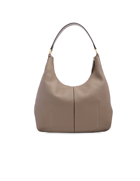 Borsa hobo grande in pelle con tasca frontale The Bridge Martina – Greige/Oro - foto 3