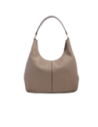 Borsa hobo grande in pelle con tasca frontale The Bridge Martina – Greige/Oro