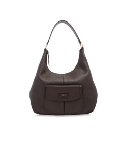 Borsa hobo grande in pelle con tasca frontale The Bridge Martina – Moka/Oro - foto 1