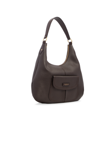 Borsa hobo grande in pelle con tasca frontale The Bridge Martina – Moka/Oro - foto 2