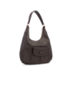 Borsa hobo grande in pelle con tasca frontale The Bridge Martina – Moka/Oro