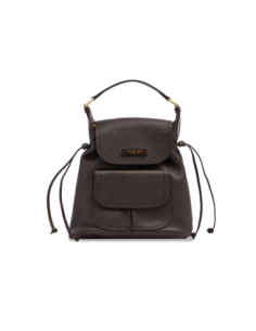 Zaino donna in pelle martellata con coulisse The Bridge Martina – Moka/Oro - foto 1