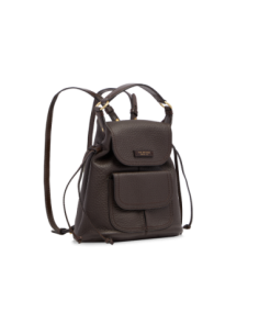 Zaino donna in pelle martellata con coulisse The Bridge Martina – Moka/Oro - foto 1 2