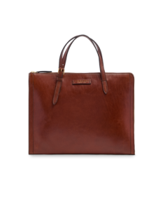Borsa porta pc donna in pelle The Bridge Monica – Marrone/Oro - foto 1