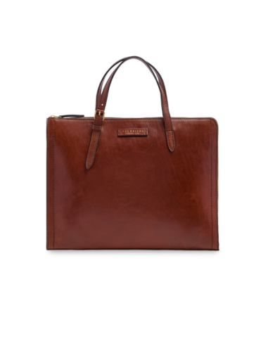 Borsa porta pc donna in pelle The Bridge Monica – Marrone/Oro - foto 1