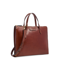 Borsa porta pc donna in pelle The Bridge Monica – Marrone/Oro - foto 1 2