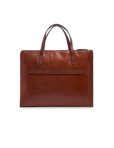 Borsa porta pc donna in pelle The Bridge Monica – Marrone/Oro - foto 3
