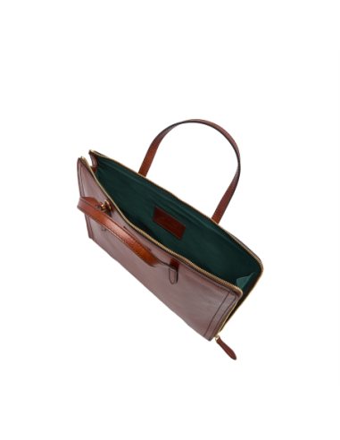 Borsa porta pc donna in pelle The Bridge Monica – Marrone/Oro - foto 4