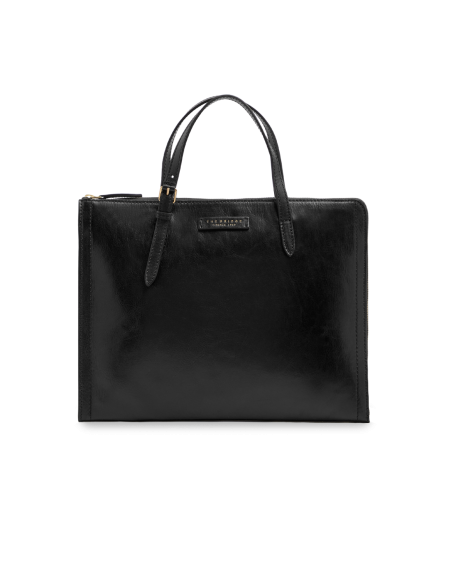 Borsa porta pc donna in pelle The Bridge Monica – Nero/Oro - foto 1