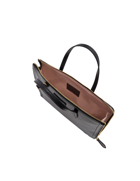 Borsa porta pc donna in pelle The Bridge Monica – Nero/Oro - foto 4