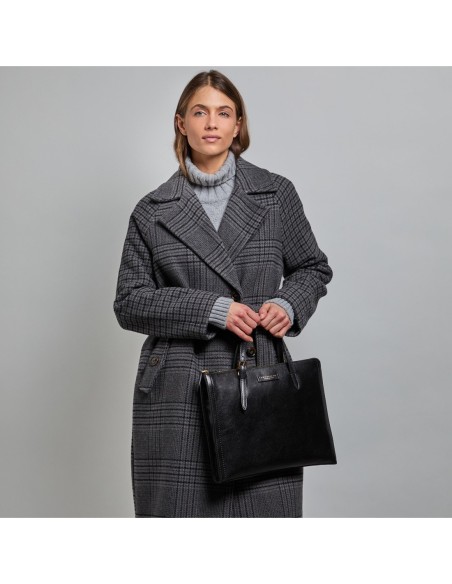 Borsa porta pc donna in pelle The Bridge Monica – Nero/Oro - foto 5