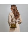 Borsa a tracolla in pelle con chiusura gioiello The Bridge Irene – Felce/Oro