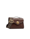 Borsa a tracolla in pelle con chiusura gioiello The Bridge Irene – Moka/Oro