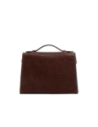 Borsa a tracolla in pelle con chiusura gioiello The Bridge Irene – Moka/Oro