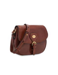 Borsa a tracolla in pelle con patta e fibbia The Bridge Isadora – Marrone/Oro - foto 1 2