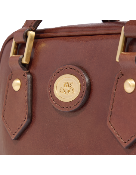 Bauletto in pelle con tracolla The Bridge Story Donna – Marrone/Oro - foto 5