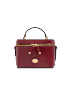 Mini bauletto in pelle con manico gioiello The Bridge Story Donna – Barolo/Oro - foto 1