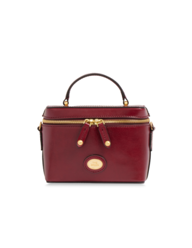Mini bauletto in pelle con manico gioiello The Bridge Story Donna – Barolo/Oro - foto 1