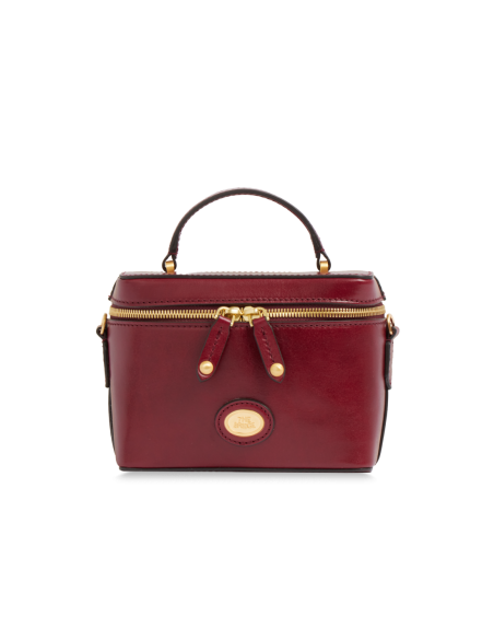 Mini bauletto in pelle con manico gioiello The Bridge Story Donna – Barolo/Oro - foto 1