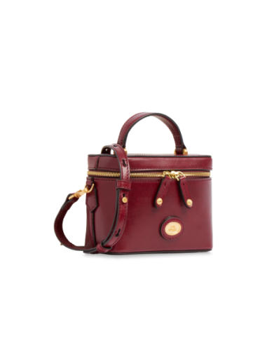 Mini bauletto in pelle con manico gioiello The Bridge Story Donna – Barolo/Oro - foto 2