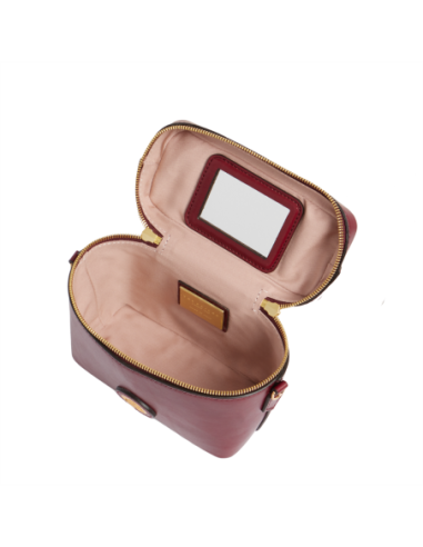 Mini bauletto in pelle con manico gioiello The Bridge Story Donna – Barolo/Oro - foto 4