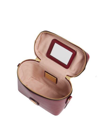 Mini bauletto in pelle con manico gioiello The Bridge Story Donna – Barolo/Oro - foto 4