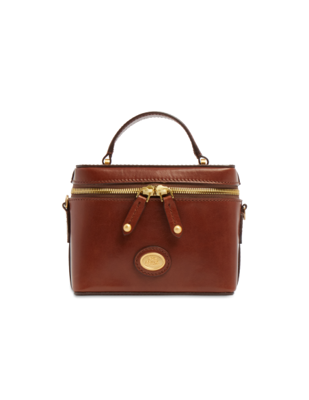 Mini bauletto in pelle con manico gioiello The Bridge Story Donna – Marrone/Oro - foto 1
