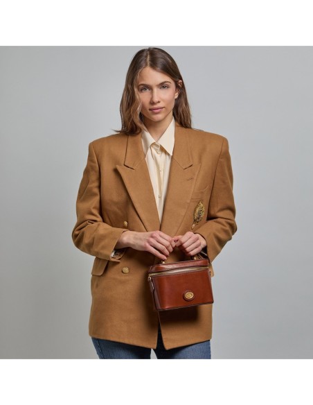 Mini bauletto in pelle con manico gioiello The Bridge Story Donna – Marrone/Oro - foto 6