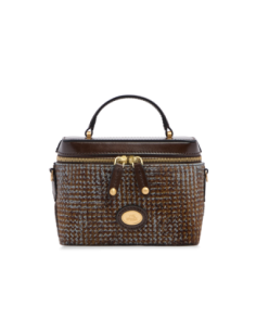 Mini bauletto in pelle effetto cavallino The Bridge Story Donna – Moka/Azzurro - foto 1
