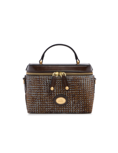 Mini bauletto in pelle effetto cavallino The Bridge Story Donna – Moka/Azzurro - foto 1