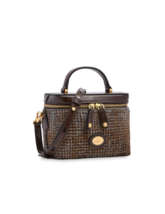 Mini bauletto in pelle effetto cavallino The Bridge Story Donna – Moka/Azzurro - foto 1 2