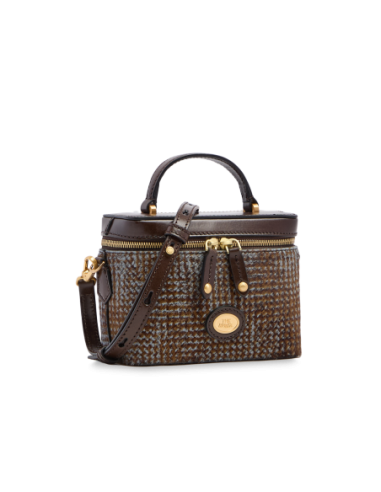 Mini bauletto in pelle effetto cavallino The Bridge Story Donna – Moka/Azzurro - foto 2