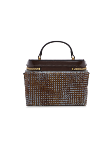 Mini bauletto in pelle effetto cavallino The Bridge Story Donna – Moka/Azzurro - foto 3