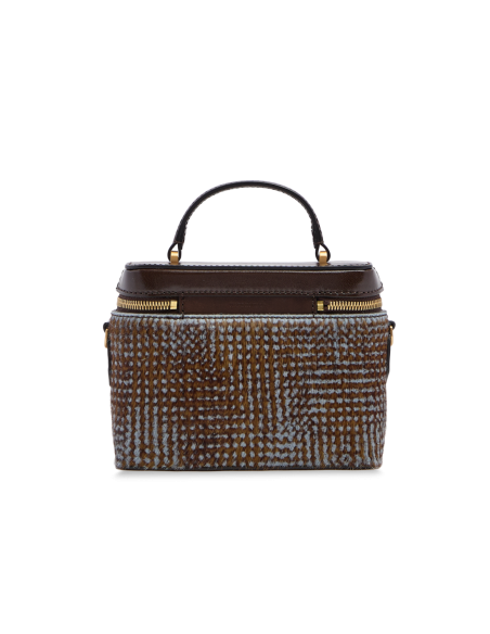 Mini bauletto in pelle effetto cavallino The Bridge Story Donna – Moka/Azzurro - foto 3