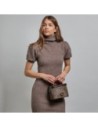 Mini bauletto in pelle effetto cavallino The Bridge Story Donna – Moka/Azzurro