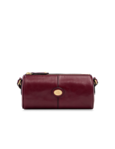 Borsa a tracolla cilindrica in pelle The Bridge Story Donna – Barolo/Oro - foto 1