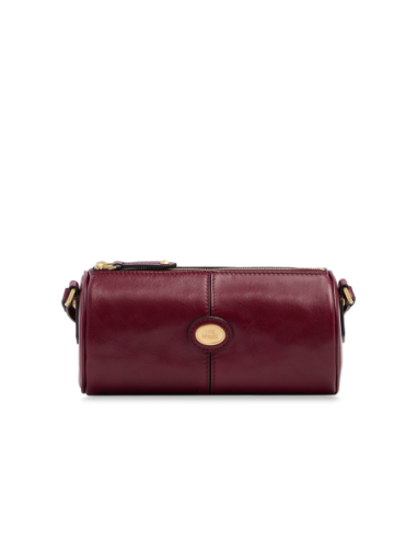 Borsa a tracolla cilindrica in pelle The Bridge Story Donna – Barolo/Oro - foto 1